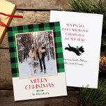 Cartes Pour Fêtes Annuelles Photo de famille Noël Personnalisé Russe Green Fla<br><div class="desc">Ajoutez un peu de charme fantaisiste à la saison des fêtes avec une carte de Noël photo personnalisée ! Votre photo préférée est associée à un motif Buffalo Plaid traditionnel et à une illustration d'inspiration vintage d'un Terrier écossais portant un arc. Personnalisez le modèle avec votre nom de famille et...</div>
