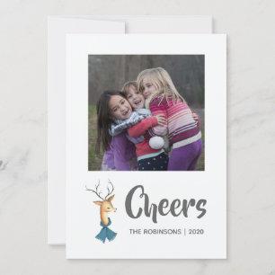 Cartes Pour Fêtes Annuelles Photo de famille Noël Renne Vintage Rétro
