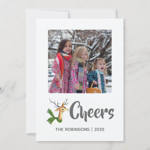 Cartes Pour Fêtes Annuelles Photo de famille Noël Renne Vintage Rétro