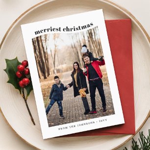 Cartes Pour Fêtes Annuelles Photo de famille noir et blanc Whimsical