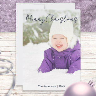 Cartes Pour Fêtes Annuelles Photo de famille personnalisé simple minimaliste
