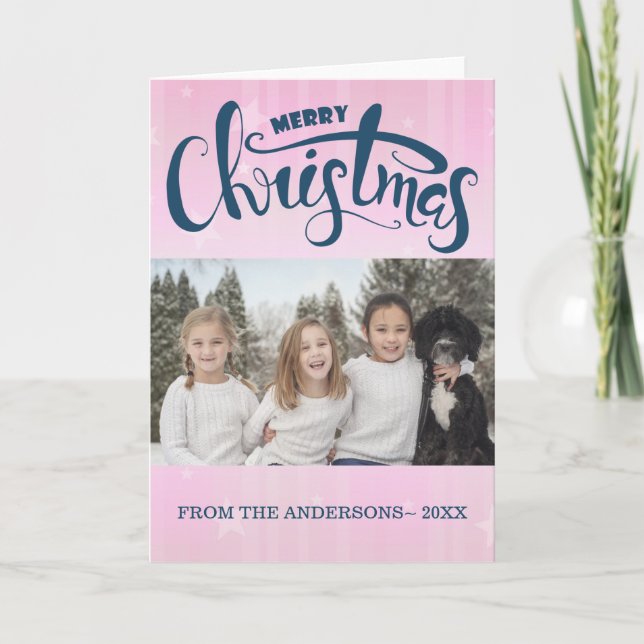 Cartes Pour Fêtes Annuelles Photo de famille personnalisée (Devant)