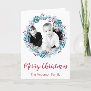 Cartes Pour Fêtes Annuelles Photo de famille personnalisée Joyeux Noël