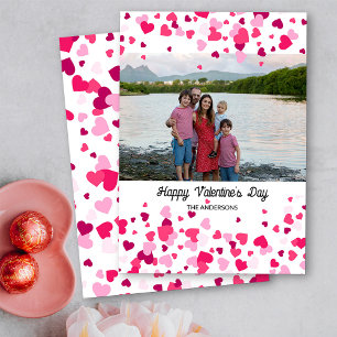 Cartes Pour Fêtes Annuelles Photo de famille Pink Love Heart Frame Saint-Valen