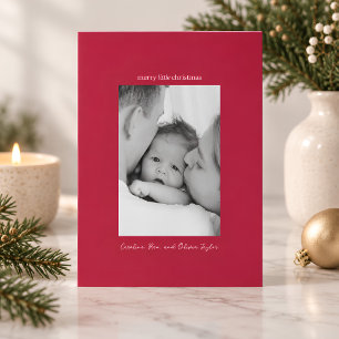 Cartes Pour Fêtes Annuelles Photo de famille rouge premier joyeux petit Noël