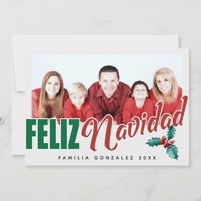 Cartes Pour Fêtes Annuelles Photo de Feliz Navidad (Devant)