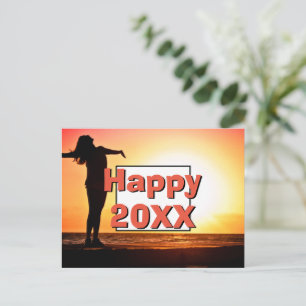 Cartes Pour Fêtes Annuelles Photo de femme positive pour 2023 Nouvel An