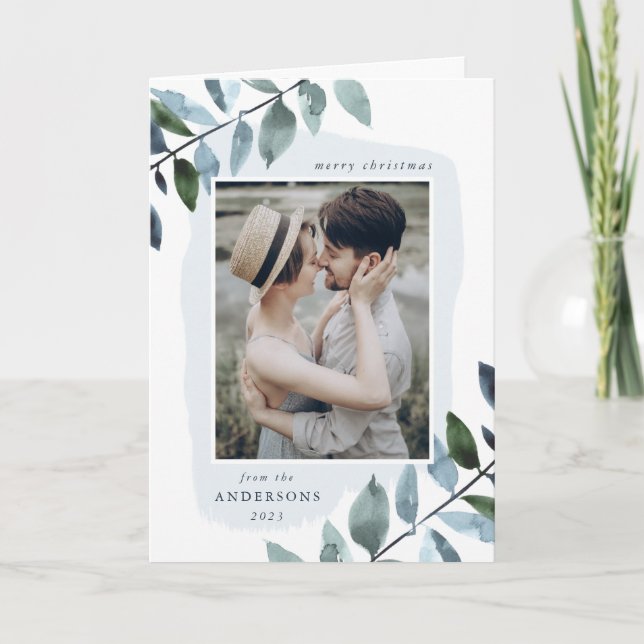 Cartes Pour Fêtes Annuelles Photo de feuillage d'hiver moderne (Devant)