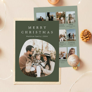 Cartes Pour Fêtes Annuelles Photo de fin d'année de Noël Moss & Sage