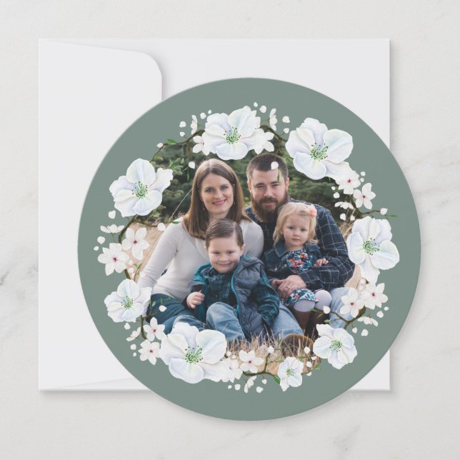 Cartes Pour Fêtes Annuelles Photo de fleur de pommier blanche pour Roch Hachan (Devant)