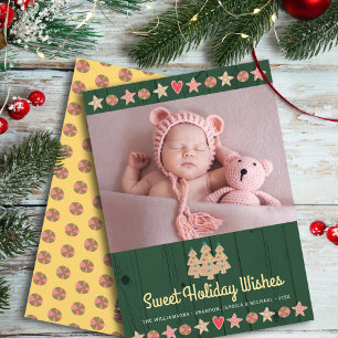 Cartes Pour Fêtes Annuelles Photo de gingembre vert Pain d'épices Vœux sucrés