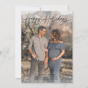 Cartes Pour Fêtes Annuelles Photo de grossesse à scénario minimaliste 