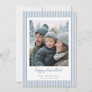 Cartes Pour Fêtes Annuelles Photo de Hanukkah joyeuse rayé bleu