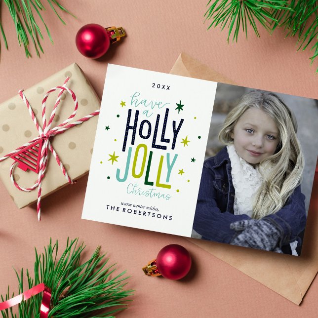 Cartes Pour Fêtes Annuelles Photo de Holly Jolly Christmas Family (Créateur téléchargé)