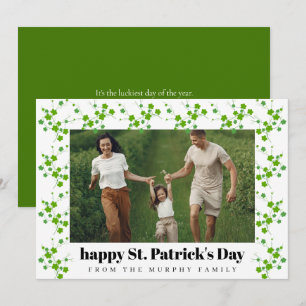 Cartes Pour Fêtes Annuelles Photo de jour de la Saint-Patrick trèfle chanceux 