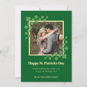 Cartes Pour Fêtes Annuelles Photo de jour de la Saint-Patrick trèfle chanceux 