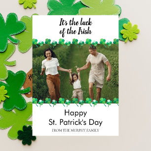Cartes Pour Fêtes Annuelles Photo de jour de la Saint-Patrick trèfle chanceux