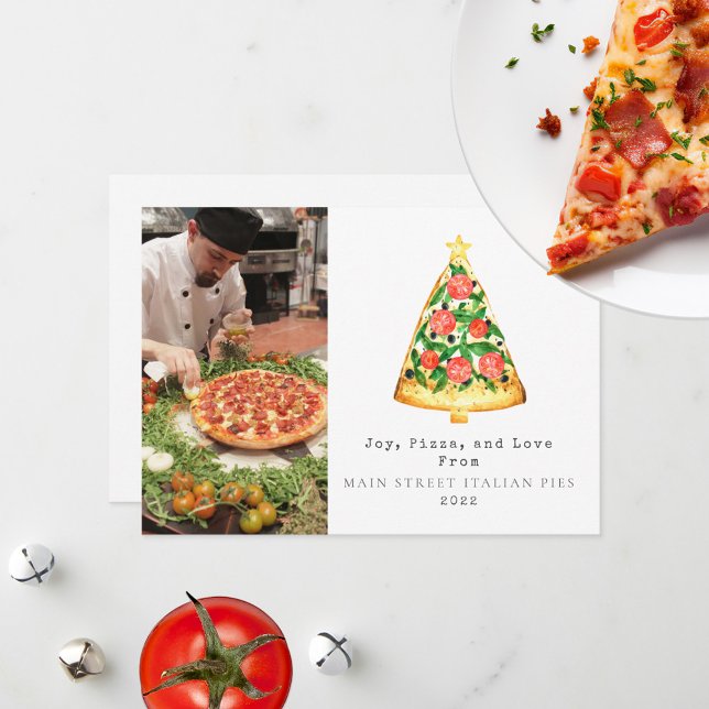 Cartes Pour Fêtes Annuelles Photo de Joy Pizza Love Noël Restaurant Italien (Créateur téléchargé)