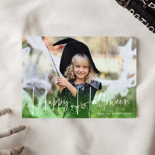 Cartes Pour Fêtes Annuelles Photo de Joyeux Halloween avec écriture manuscrite