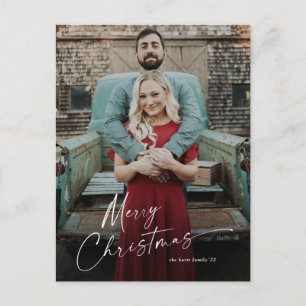 Cartes Pour Fêtes Annuelles Photo de Joyeux Noël avec écriture minimale