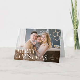 Cartes Pour Fêtes Annuelles Photo de Joyeux Noël avec lettrage empilé