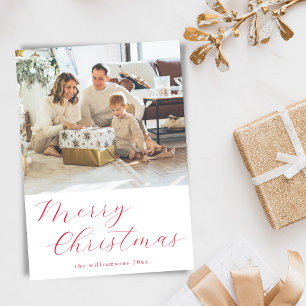 Cartes Pour Fêtes Annuelles Photo de Joyeux Noël écriture festive rouge simple