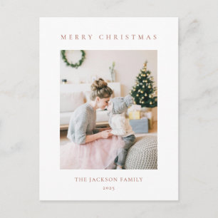 Cartes Pour Fêtes Annuelles Photo de Joyeux Noël Minimaliste Brun Chaud