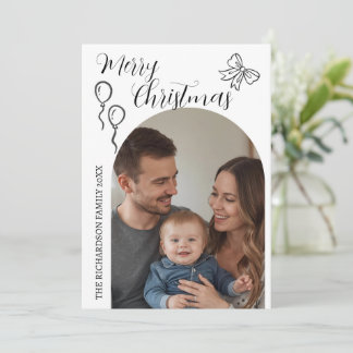 Cartes Pour Fêtes Annuelles Photo de Joyeux Noël Moderne Dessiné à la Main