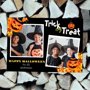 Cartes Pour Fêtes Annuelles Photo de la famille citrouille jack-o-lantern Hall