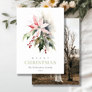 Cartes Pour Fêtes Annuelles Photo de la faune du Berry Poinsettia