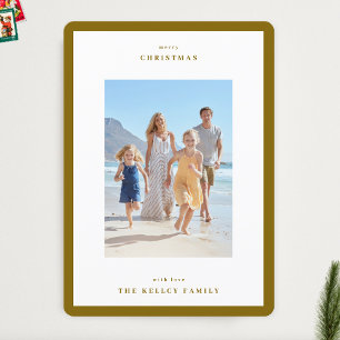 Cartes Pour Fêtes Annuelles Photo de la feuille d'hiver de Noël Simple Frame