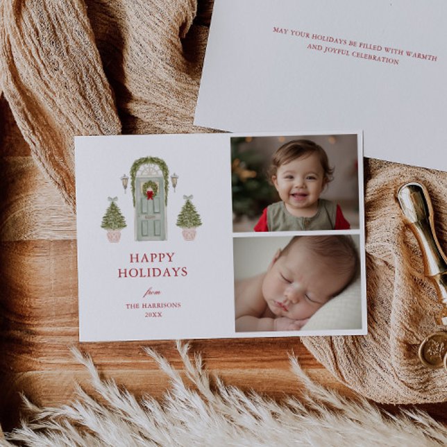 Cartes Pour Fêtes Annuelles Photo de la porte de Noël (Créateur téléchargé)