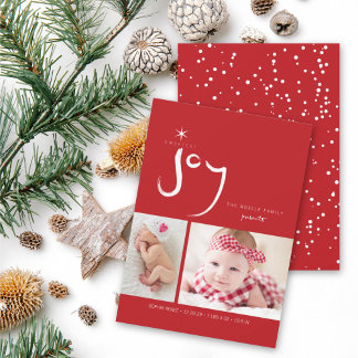Cartes Pour Fêtes Annuelles Photo de la première naissance de Noël du bébé de
