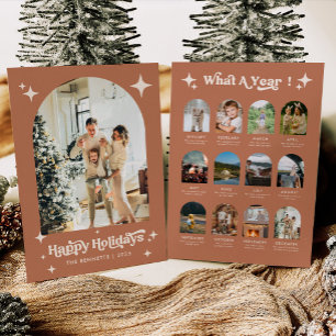 Cartes Pour Fêtes Annuelles Photo de la revue de l'année Boho Joyeux Noël