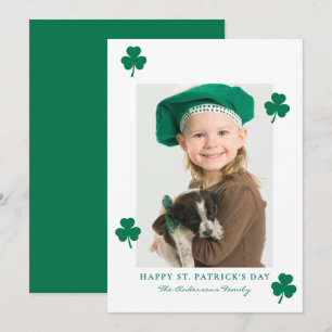 Cartes Pour Fêtes Annuelles Photo de la Saint-Patrick au trèfle vert minimalis