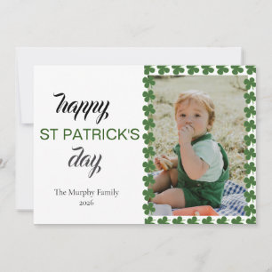 Cartes Pour Fêtes Annuelles Photo de la Saint-Patrick trèfle chanceux minimali
