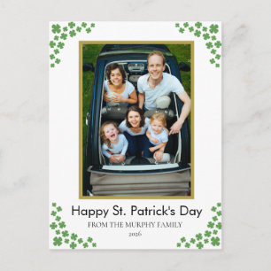 Cartes Pour Fêtes Annuelles Photo de la Saint-Patrick trèfle chanceux minimali