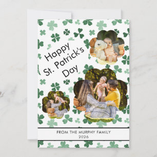 Cartes Pour Fêtes Annuelles Photo de la Saint-Patrick trèfle chanceux minimali
