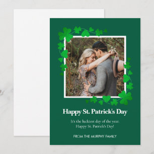 Cartes Pour Fêtes Annuelles Photo de la Saint-Patrick trèfle chanceux minimali