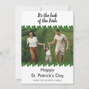 Cartes Pour Fêtes Annuelles Photo de la Saint-Patrick trèfle chanceux minimali
