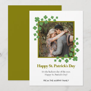 Cartes Pour Fêtes Annuelles Photo de la Saint-Patrick trèfle chanceux minimali