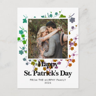 Cartes Pour Fêtes Annuelles Photo de la Saint-Patrick trèfle chanceux minimali