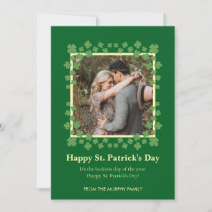 Cartes Pour Fêtes Annuelles Photo de la Saint-Patrick trèfle chanceux minimali