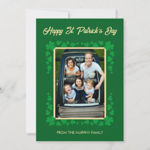 Cartes Pour Fêtes Annuelles Photo de la Saint-Patrick trèfle chanceux minimali