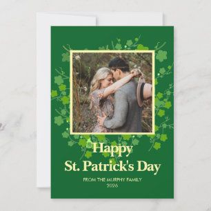 Cartes Pour Fêtes Annuelles Photo de la Saint-Patrick trèfle chanceux minimali