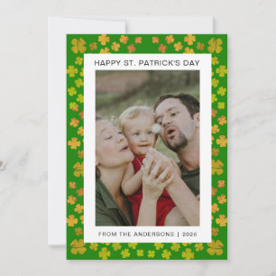 Cartes Pour Fêtes Annuelles Photo de la Saint-Patrick trèfle chanceux minimali