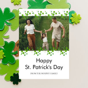 Cartes Pour Fêtes Annuelles Photo de la Saint-Patrick trèfle chanceux minimali