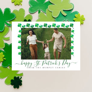 Cartes Pour Fêtes Annuelles Photo de la Saint-Patrick trèfle chanceux minimali