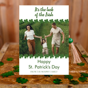 Cartes Pour Fêtes Annuelles Photo de la Saint-Patrick trèfle chanceux minimali