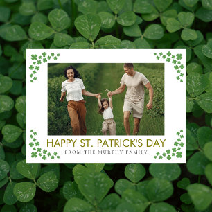 Cartes Pour Fêtes Annuelles Photo de la Saint-Patrick trèfle chanceux minimali